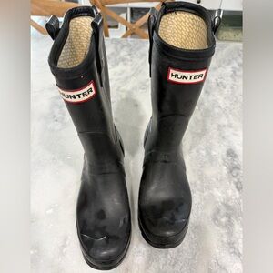 Hunter Black mid calf Rain Boots